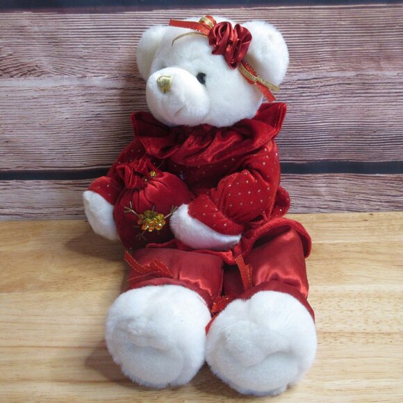 17" Whimsical Sitting Decorative Christmas Bear - Picture 2 of 6